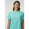 McLaren F1 Women's Miami Palm Graphic T-Shirt-Crystal Rose/Aqua Sky - Vintage F1 Racewear