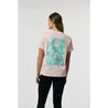 McLaren F1 Women's Miami Palm Graphic T-Shirt-Crystal Rose/Aqua Sky - Vintage F1 Racewear