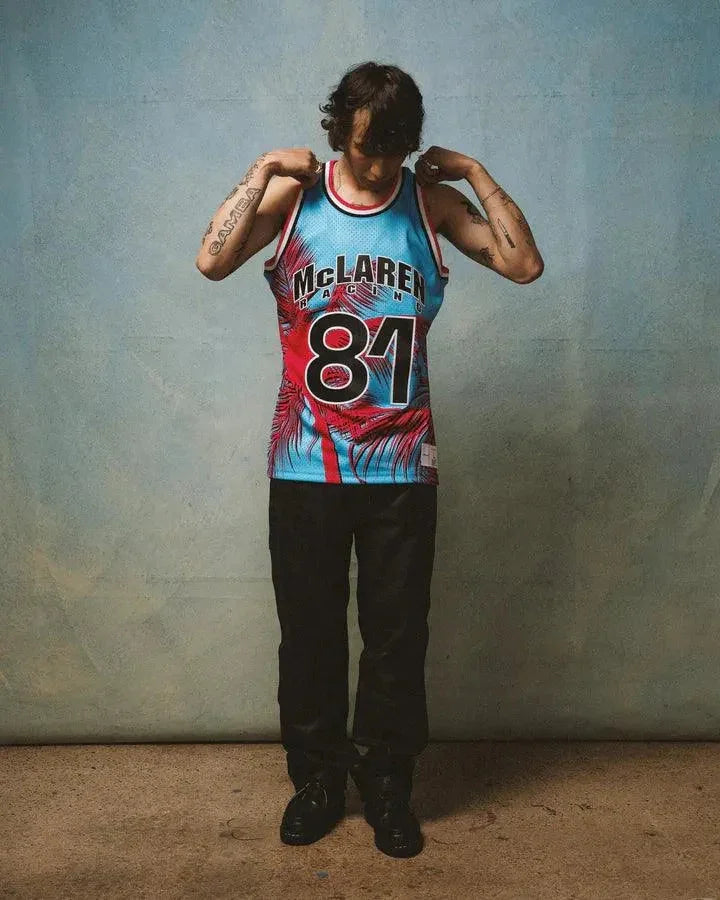 McLaren Racing F1 Special Edition Miami GP Oscar Piastri Mitchell & Ness Basketball Jersey - F1 Vintage Racewear
