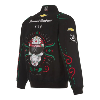 Men's Daniel Suarez JH Design Black Chevy Full-Snap Twill Uniform Jacket - F1 Vintage Racewear