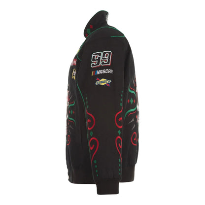 Men's Daniel Suarez JH Design Black Chevy Full-Snap Twill Uniform Jacket - F1 Vintage Racewear