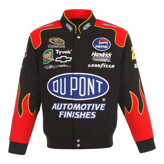 Men's Jeff Gordon JH Design Black DuPont Twill Driver Uniform Full-Snap Jacket - F1 Vintage Racewear