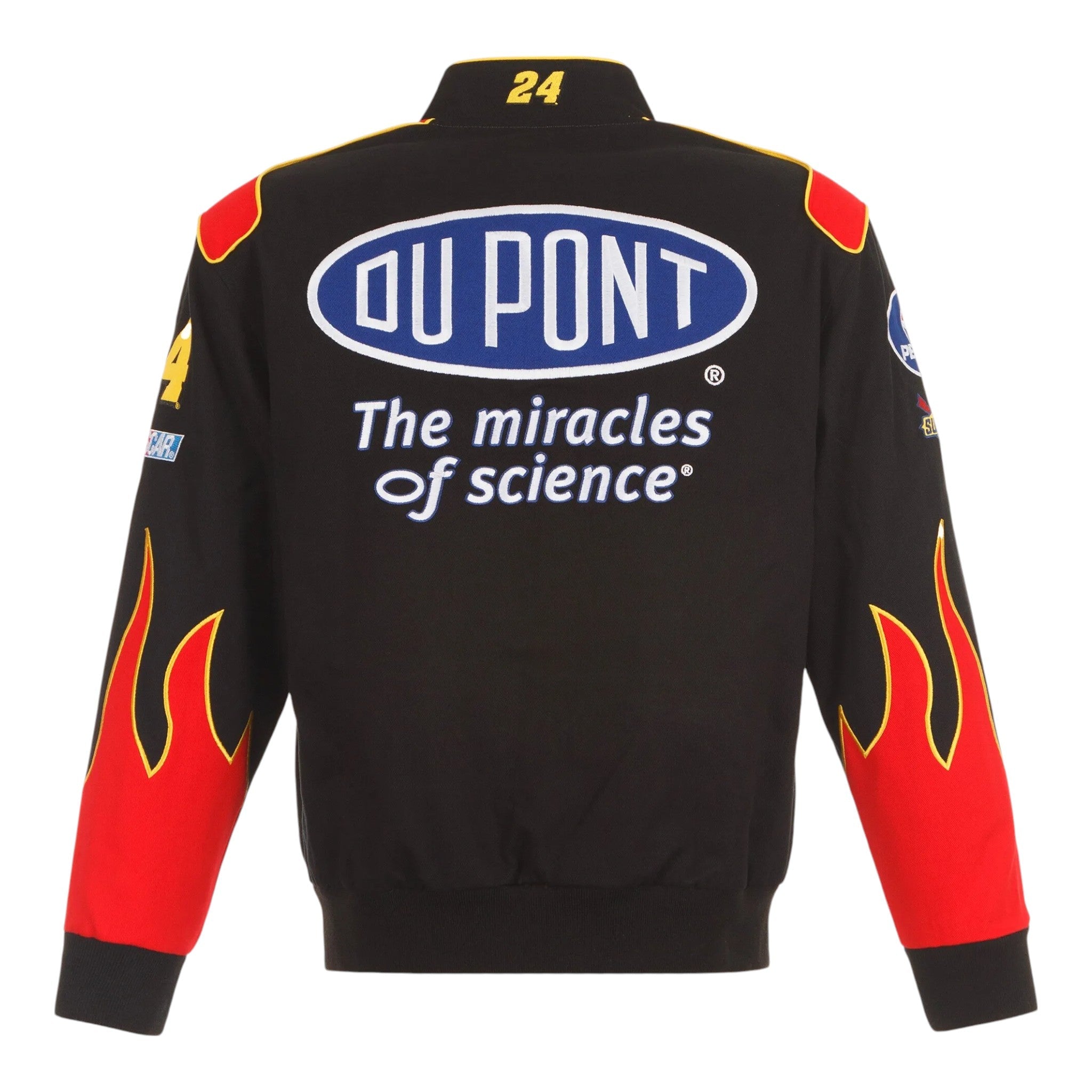 Men's Jeff Gordon JH Design Black DuPont Twill Driver Uniform Full-Snap Jacket - Vintage F1 Racewear