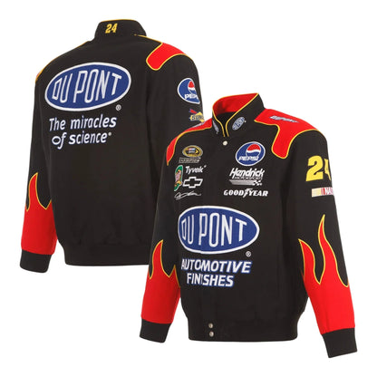 Men's Jeff Gordon JH Design Black DuPont Twill Driver Uniform Full-Snap Jacket - F1 Vintage Racewear
