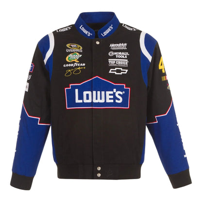 Men's Jimmie Johnson JH Design Black Lowe's Twill Driver Uniform Full-Snap Jacket - F1 Vintage Racewear