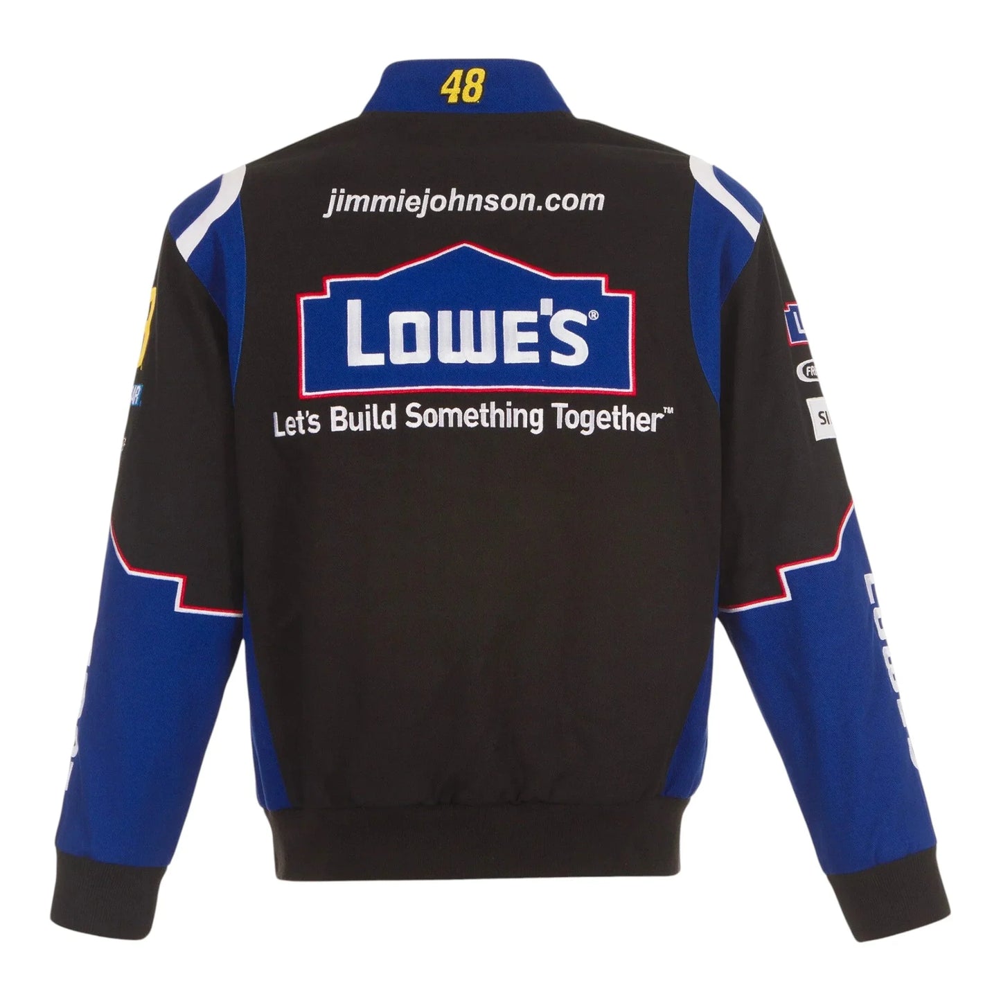 Men's Jimmie Johnson JH Design Black Lowe's Twill Driver Uniform Full-Snap Jacket - F1 Vintage Racewear