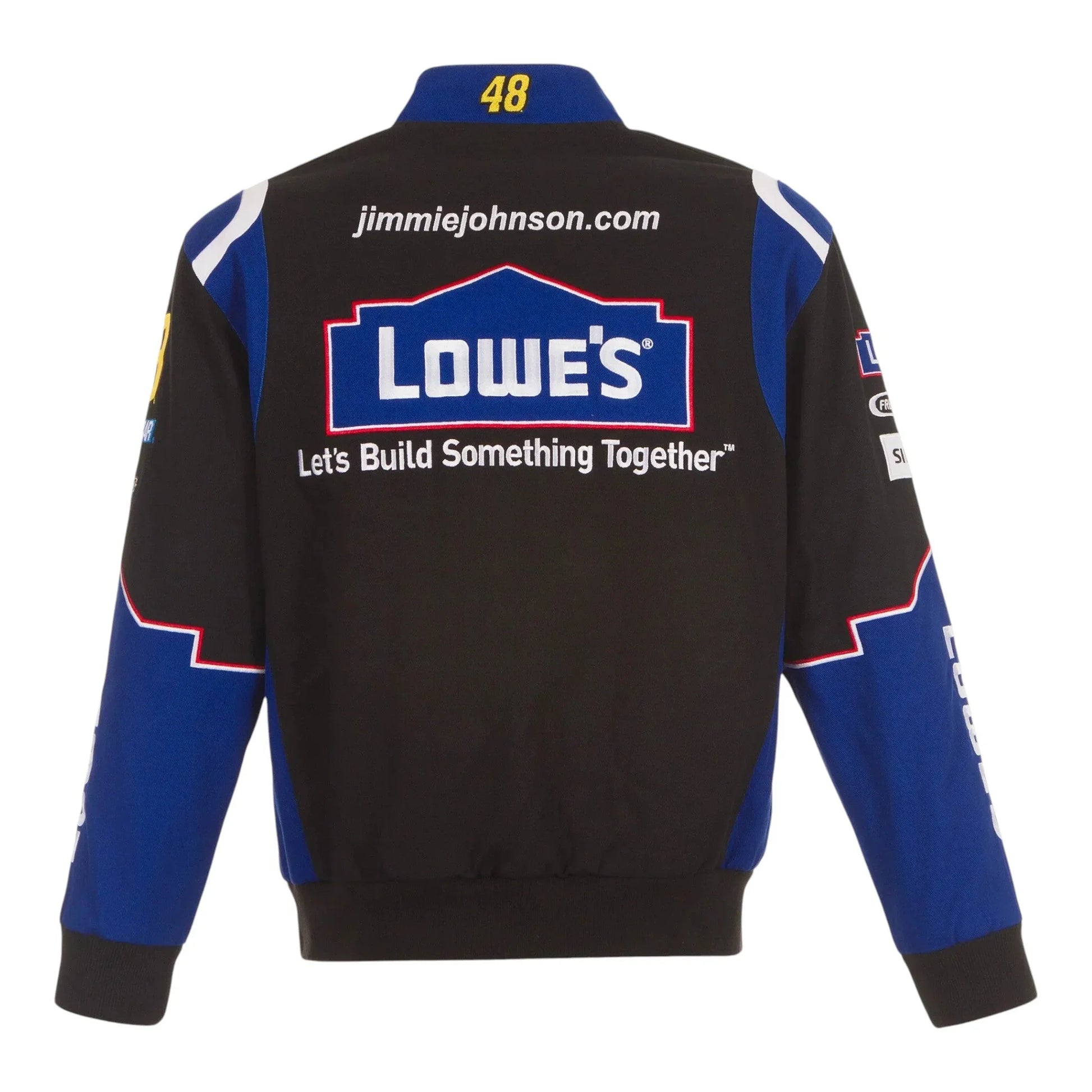 Men's Jimmie Johnson JH Design Black Lowe's Twill Driver Uniform Full-Snap Jacket - F1 Vintage Racewear