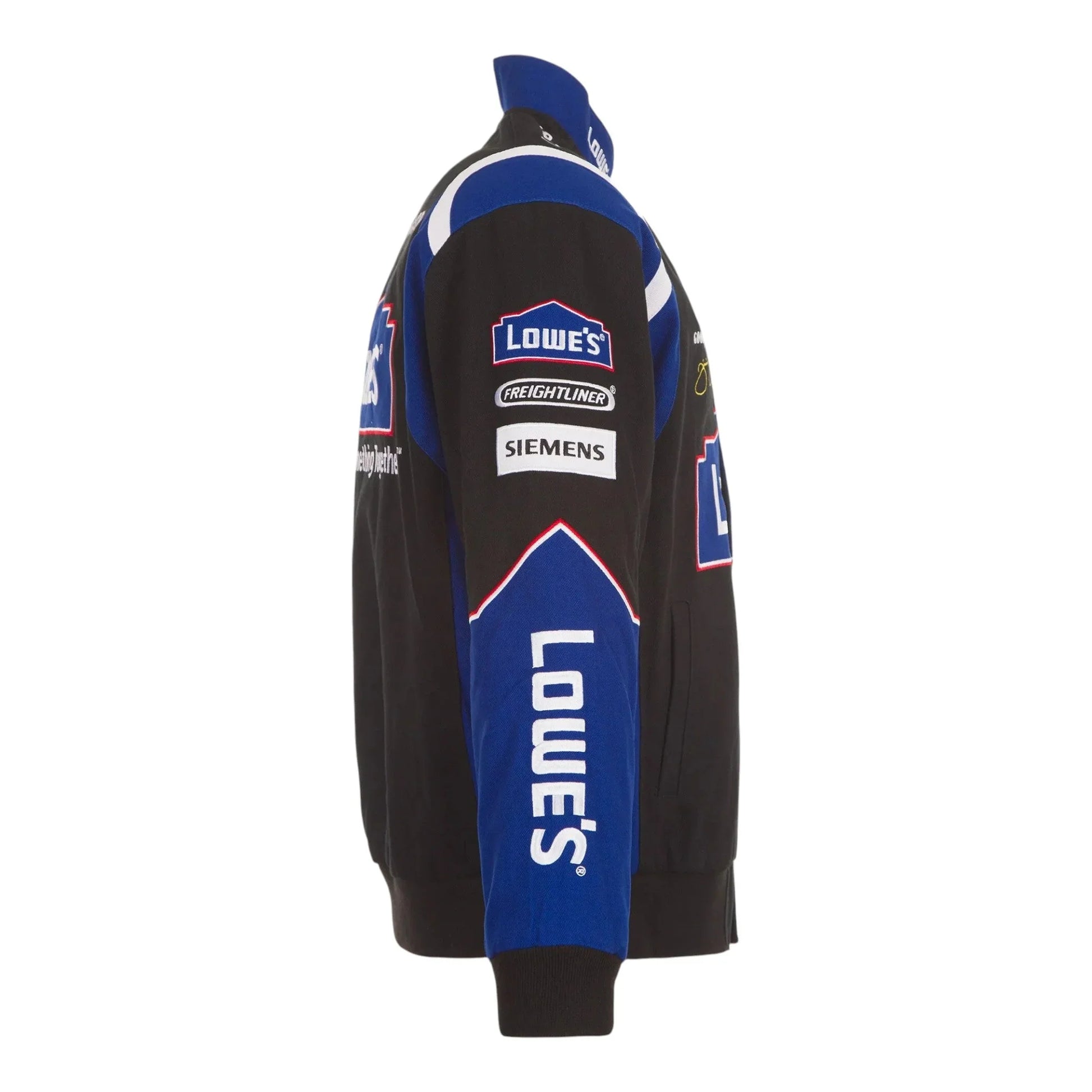 Men's Jimmie Johnson JH Design Black Lowe's Twill Driver Uniform Full-Snap Jacket - F1 Vintage Racewear