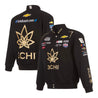 Men's Kyle Busch JH Design Black 3Chi Twill Uniform Full-Snap Jacket - Vintage F1 Racewear