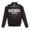 Men's Kyle Busch JH Design Black REBEL Bourbon Twill Driver Uniform Full-Snap Jacket - Vintage F1 Racewear