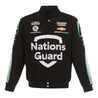 Men's Kyle Larson JH Design Black Nations Guard Twill Uniform Full-Snap Jacket - Vintage F1 Racewear