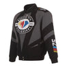 Men's JH Design Black NASCAR 75th Anniversary Twill Uniform Full-Snap Jacket - Vintage F1 Racewear
