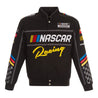 Men's NASCAR JH Design Black Twill Driver Uniform Full-Snap Jacket - Vintage F1 Racewear