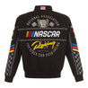 Men's NASCAR JH Design Black Twill Driver Uniform Full-Snap Jacket - Vintage F1 Racewear