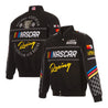 Men's NASCAR JH Design Black Twill Driver Uniform Full-Snap Jacket - Vintage F1 Racewear
