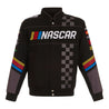Men's NASCAR JH Design Black Twill Logo Uniform Full-Snap Jacket - Vintage F1 Racewear