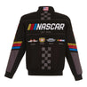 Men's NASCAR JH Design Black Twill Logo Uniform Full-Snap Jacket - Vintage F1 Racewear