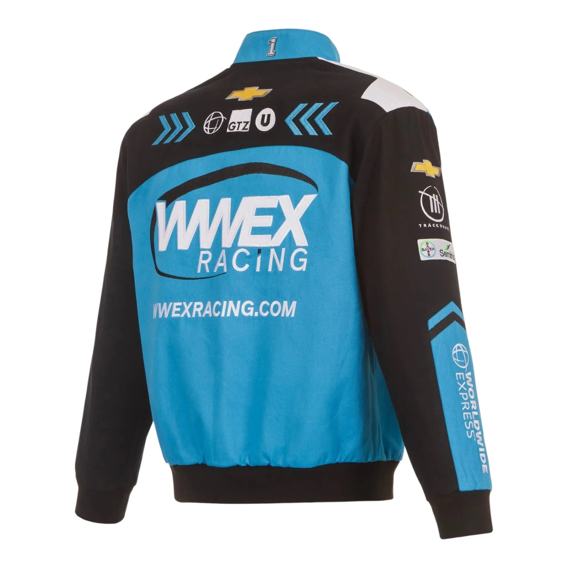 Men's Ross Chastain JH Design Black WWEX Twill Uniform Full-Snap Jacket - F1 Vintage Racewear
