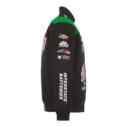 Men's Ty Gibbs JH Design Black Interstate Batteries Twill Uniform Full-Snap Jacket - F1 Vintage Racewear
