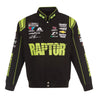 Men's William Byron JH Design Black RAPTOR Twill Driver Uniform Full-Snap Jacket - Vintage F1 Racewear