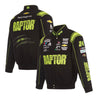 Men's William Byron JH Design Black RAPTOR Twill Driver Uniform Full-Snap Jacket - Vintage F1 Racewear