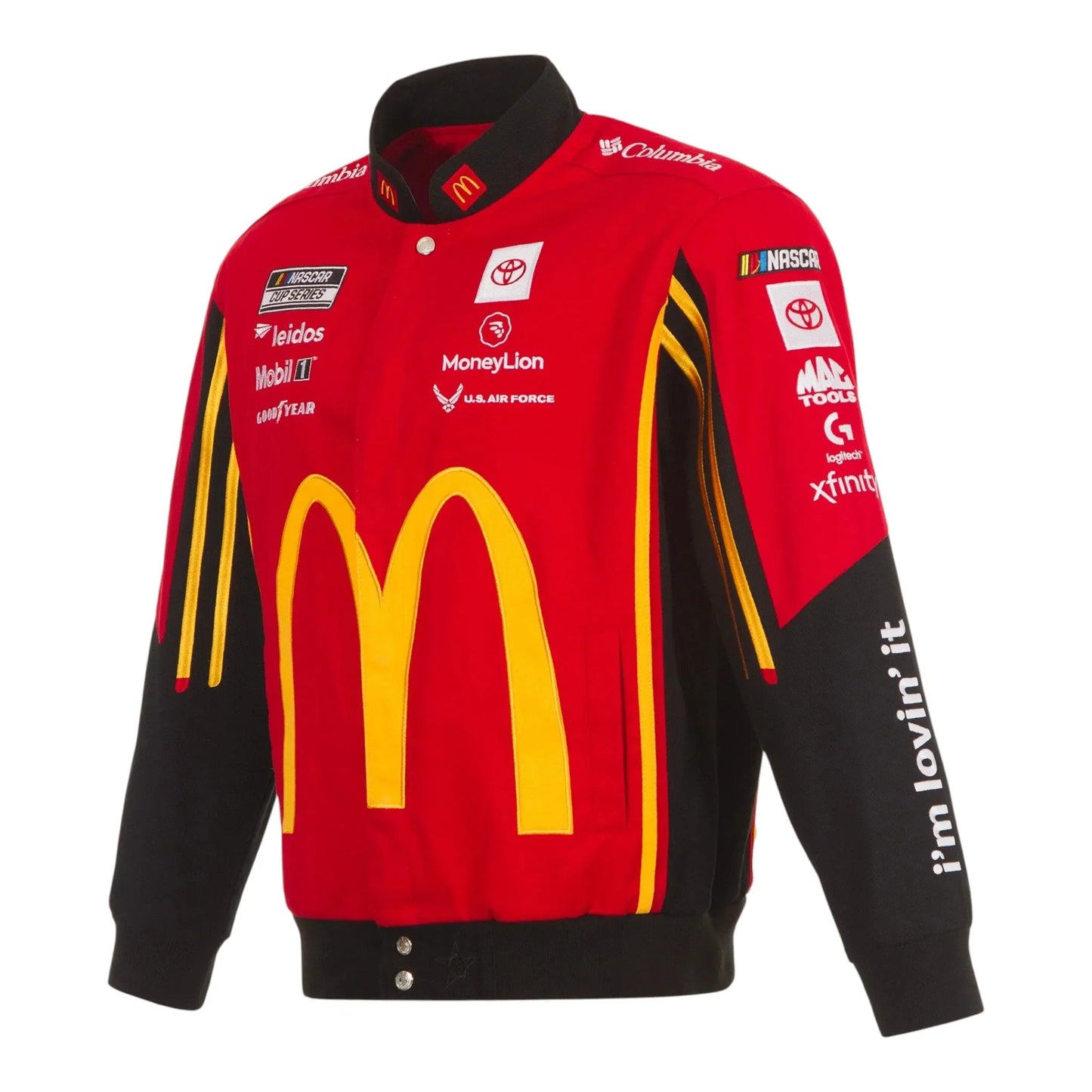 Men's Bubba Wallace JH Design Red McDonald's Full-Snap Twill Uniform Jacket - F1 Vintage Racewear