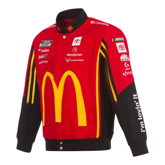 Men's Bubba Wallace JH Design Red McDonald's Full-Snap Twill Uniform Jacket - F1 Vintage Racewear