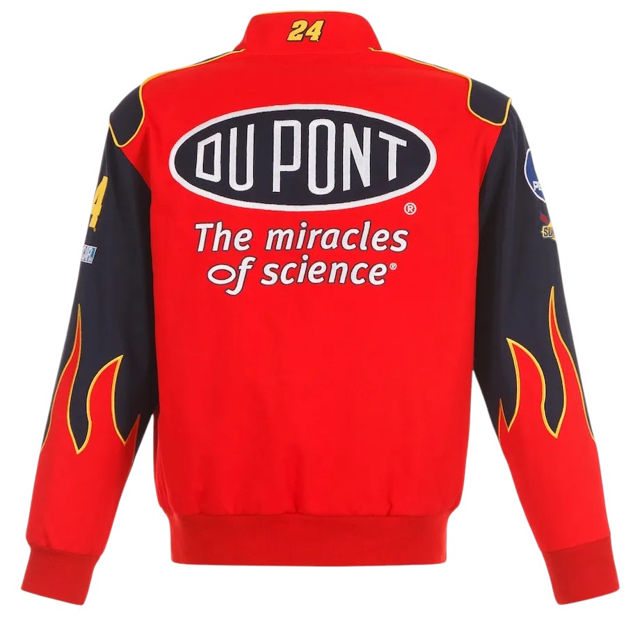 Men's Jeff Gordon JH Design Red DuPont Twill Driver Uniform Full-Snap Jacket - Vintage F1 Racewear