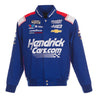Men's Kyle Larson JH Design Royal HendrickCars Twill Driver Uniform Full-Snap Jacket - Vintage F1 Racewear