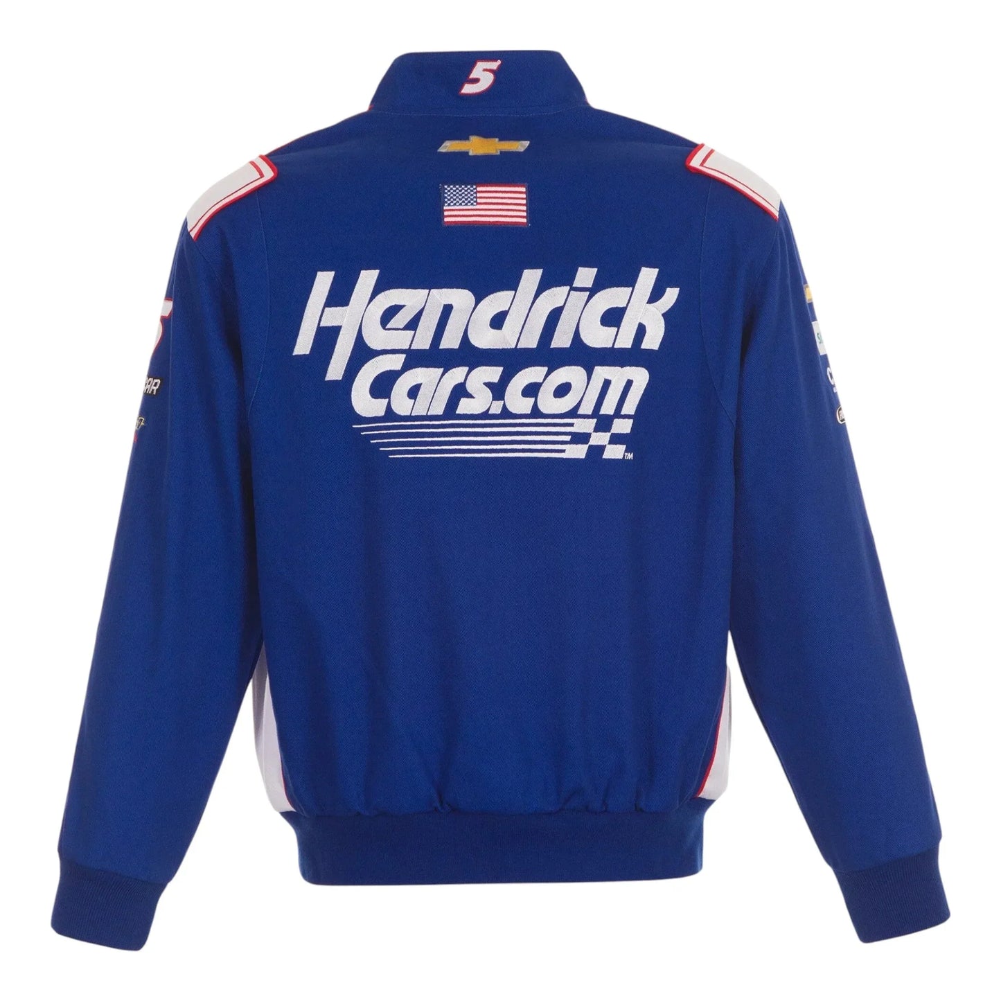 Men's Kyle Larson JH Design Royal HendrickCars Twill Driver Uniform Full-Snap Jacket - F1 Vintage Racewear