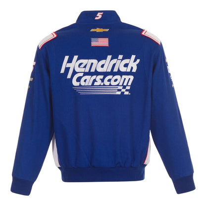 Men's Kyle Larson JH Design Royal HendrickCars Twill Driver Uniform Full-Snap Jacket - F1 Vintage Racewear