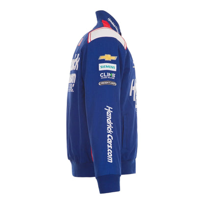 Men's Kyle Larson JH Design Royal HendrickCars Twill Driver Uniform Full-Snap Jacket - F1 Vintage Racewear