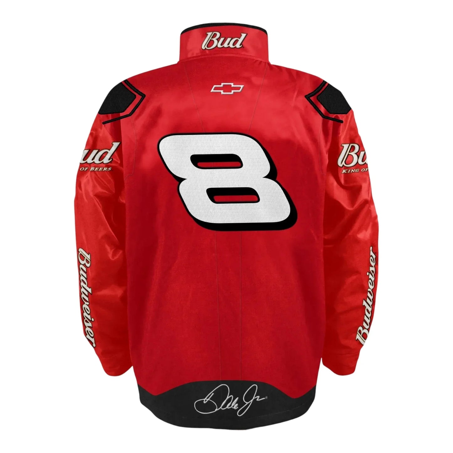 Men's Dale Earnhardt Jr. JR Motorsports Official Team Apparel Red Budweiser Uniform Full-Snap Jacket - F1 Vintage Racewear