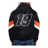Men's Martin Truex Jr Starter Black Home Team Satin Half-Zip Hoodie Jacket - Vintage F1 Racewear