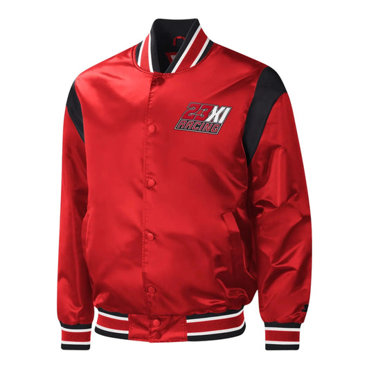 Men's 23XI Racing Starter Red Force Play Full-Snap Varsity Jacket - F1 Vintage Racewear