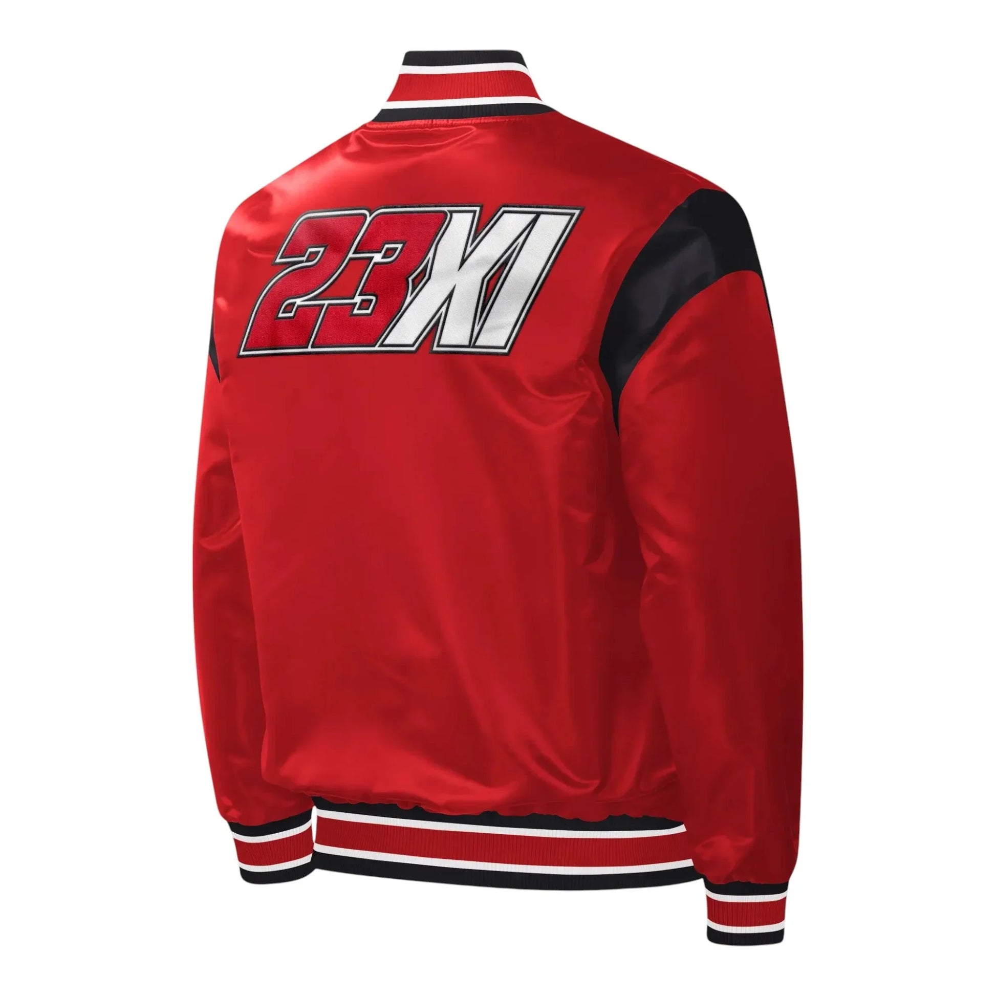 Men's 23XI Racing Starter Red Force Play Full-Snap Varsity Jacket - F1 Vintage Racewear