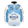 Men's Ross Chastain Trackhouse Racing Team Collection White Busch Light Nylon Uniform Full-Snap Jacket - Vintage F1 Racewear