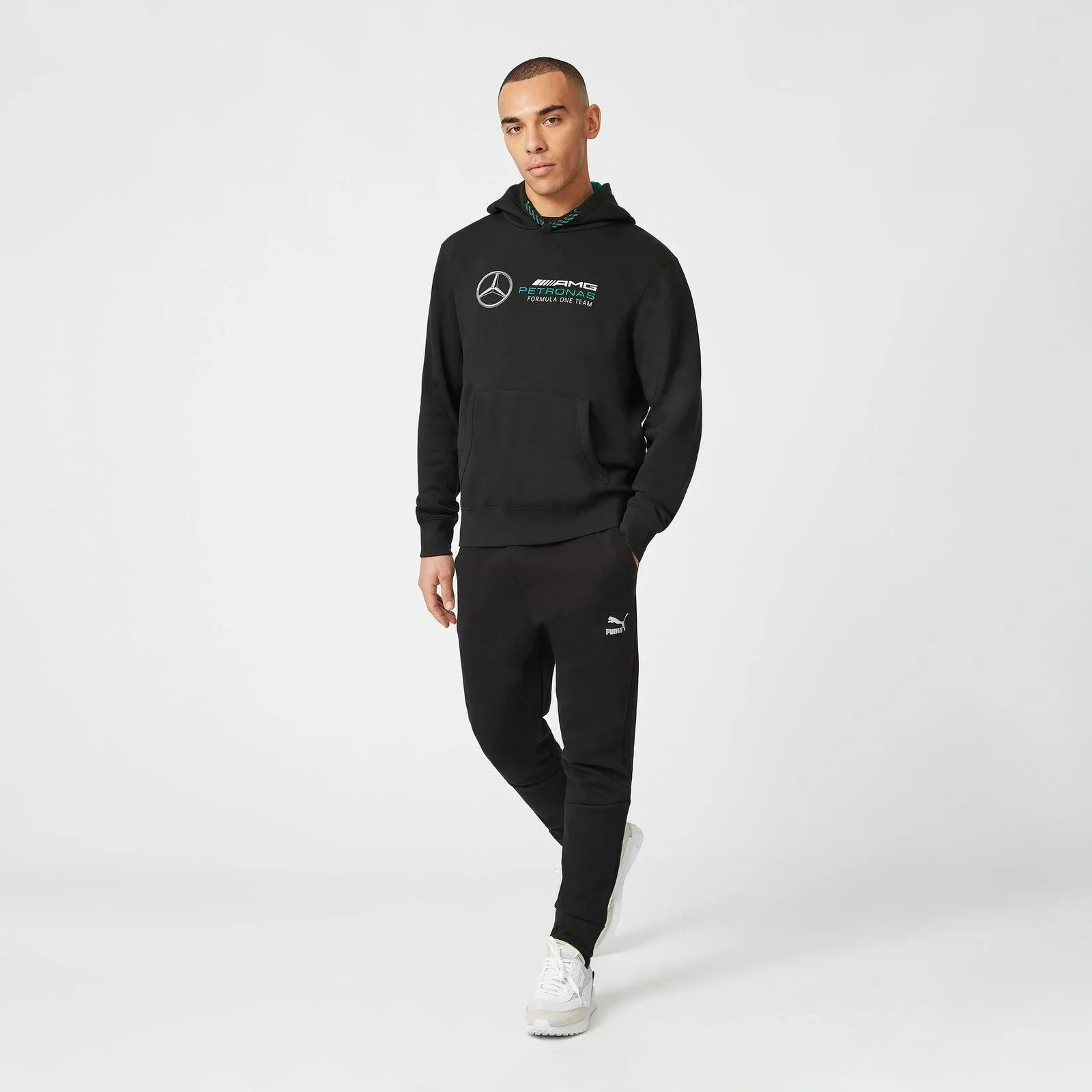Mercedes-AMG Petronas Logo Hoodie Black - F1 Vintage Racewear