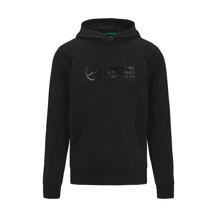 Mercedes Benz AMG Petronas F1 Unisex Stealth Large Logo Hoodie -Black - F1 Vintage Racewear