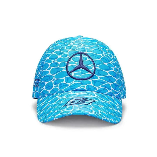 Mercedes Benz F1 Special Edition George Russell 2023 "No Diving" Miami GP Baseball Hat-Blue - F1 Vintage Racewear