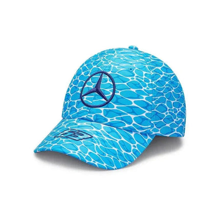 Mercedes Benz F1 Special Edition George Russell 2023 "No Diving" Miami GP Baseball Hat-Blue - F1 Vintage Racewear