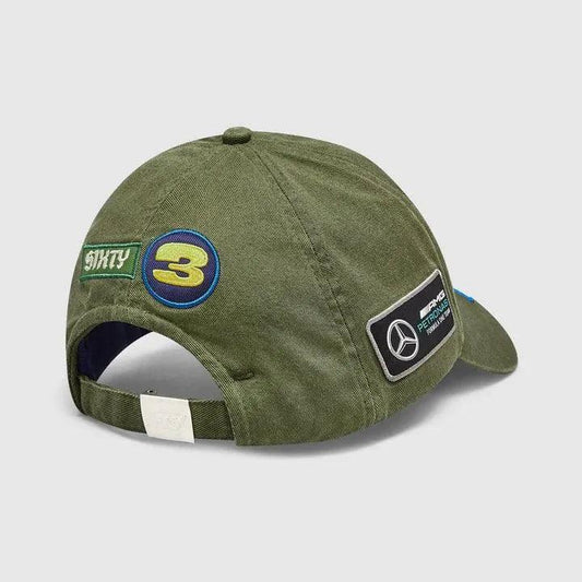 Mercedes Benz F1 Special Edition George Russell 2023 Vintage Baseball Hat-Green - F1 Vintage Racewear