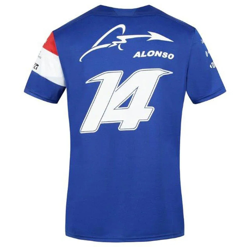 New! 2021 Alonso #14 Driver Mens T-Shirt Official Alpine F1 Team - F1 Vintage Racewear