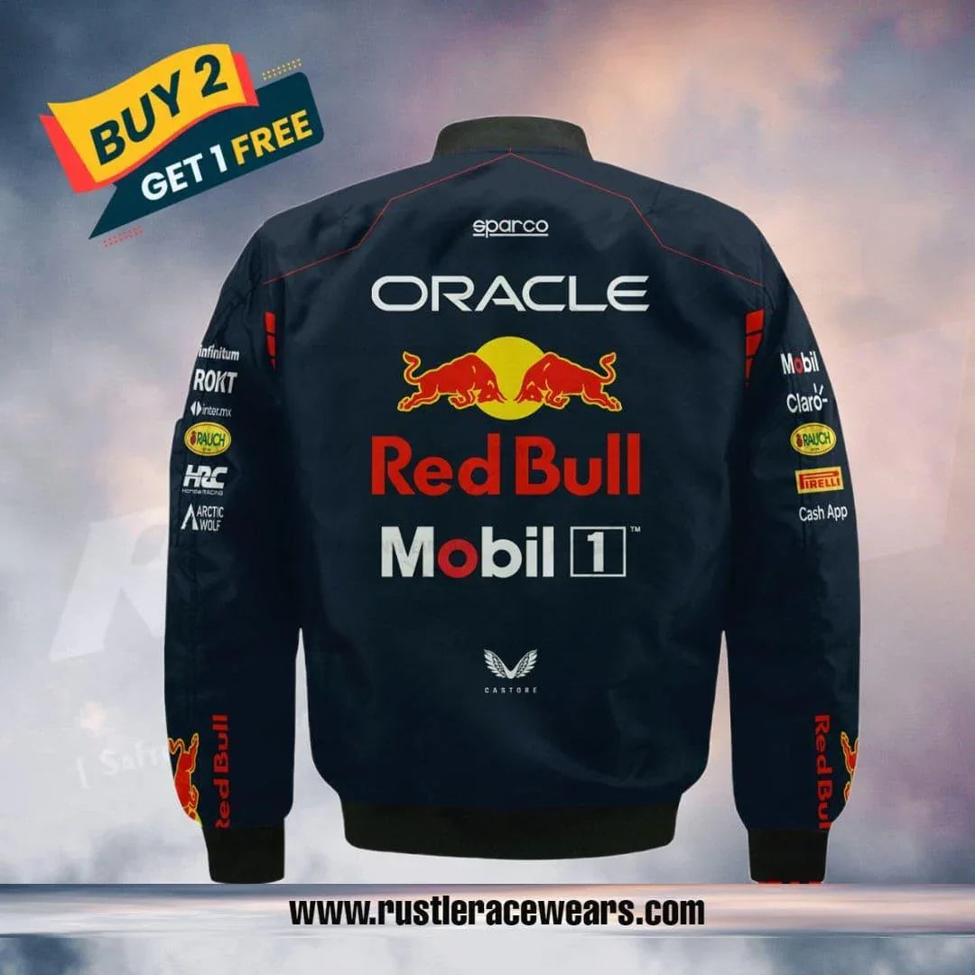 New Sergio Perez 2023 Oracle Redbull Race F1 Team Bomber Jacket™ - F1 Vintage Racewear