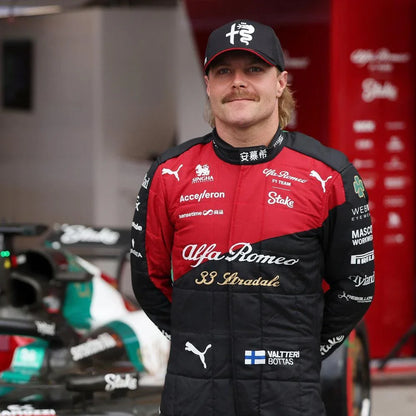 NEW VALTTERI BOTTAS 2023 ALFA ROMEO F1 TEAM STAKE RACE SUIT - ITALIAN GP - F1 Vintage Racewear