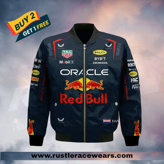 Oracle Red Bull Racing 2023 Team Max Verstappen Driver Bomber Jacket™ - F1 Vintage Racewear