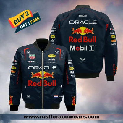 Oracle Red Bull Racing 2023 Team Max Verstappen Driver Bomber Jacket™ - F1 Vintage Racewear