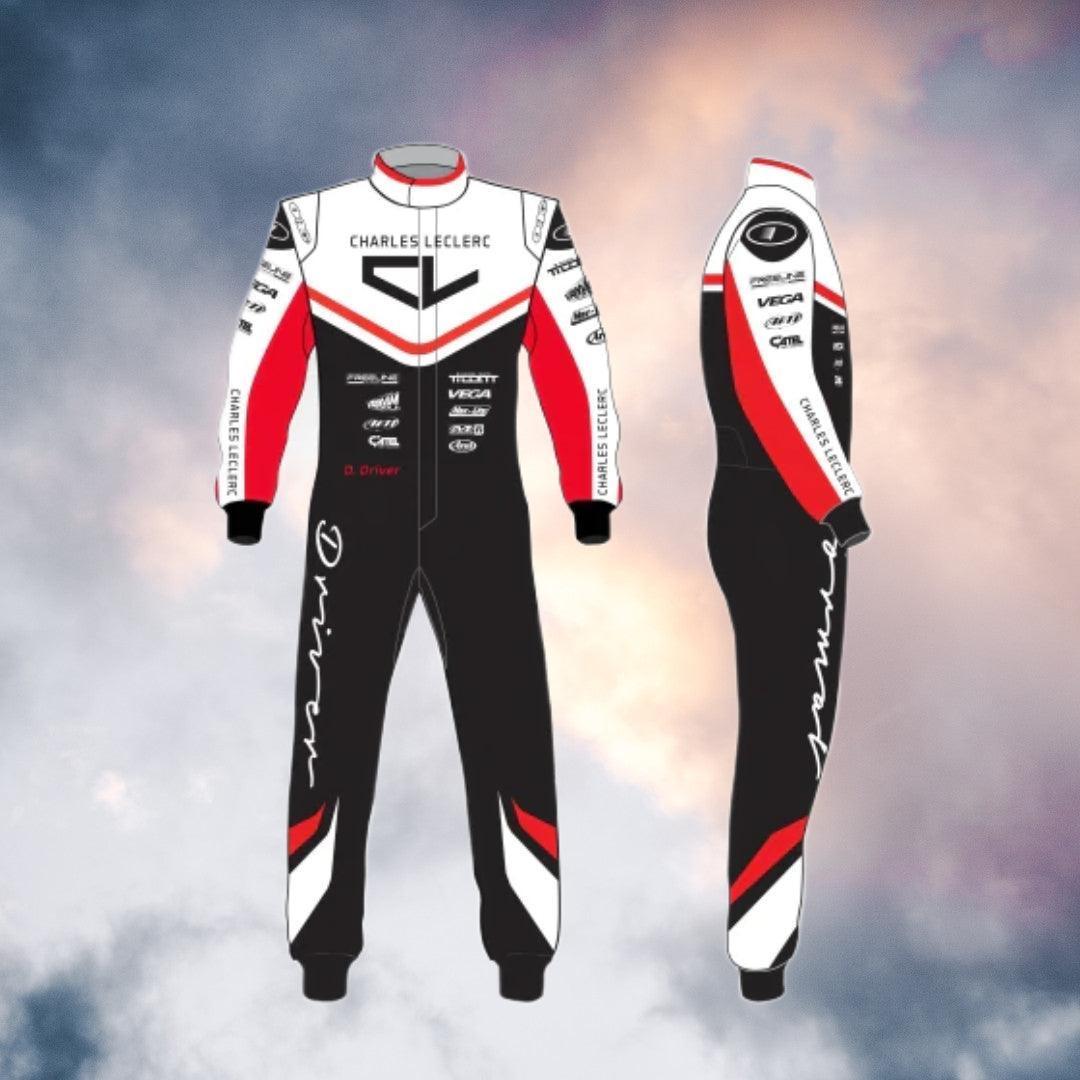 PSL Charles Leclerc 2020 Custom Driver Kart Suit - F1 Vintage Racewear