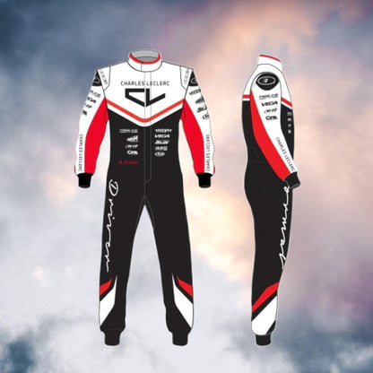 PSL Charles Leclerc 2020 Custom Driver Kart Suit - F1 Vintage Racewear
