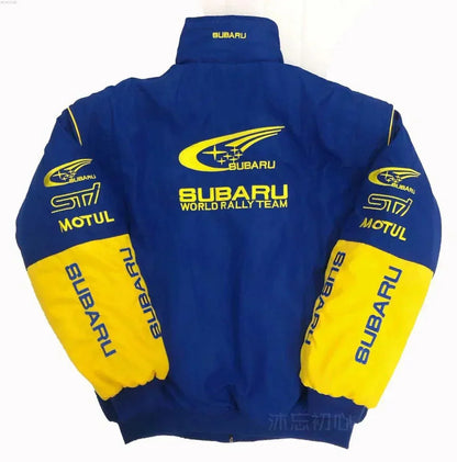 Rally Vintage Subaru Jacket Blue-Yellow - F1 Vintage Racewear